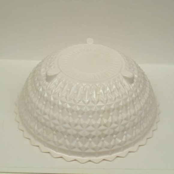 Jeannette Glass Vintage SHELL PINK HOLIDAY Button Bows 11 In Footed Console Bowl - Picture 3 of 5